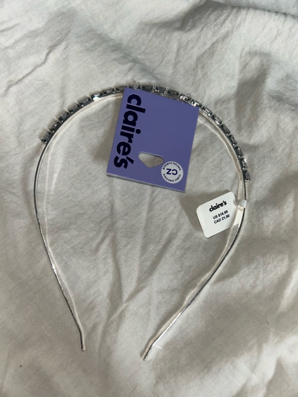Claire's Silver Crystal Accent Headband